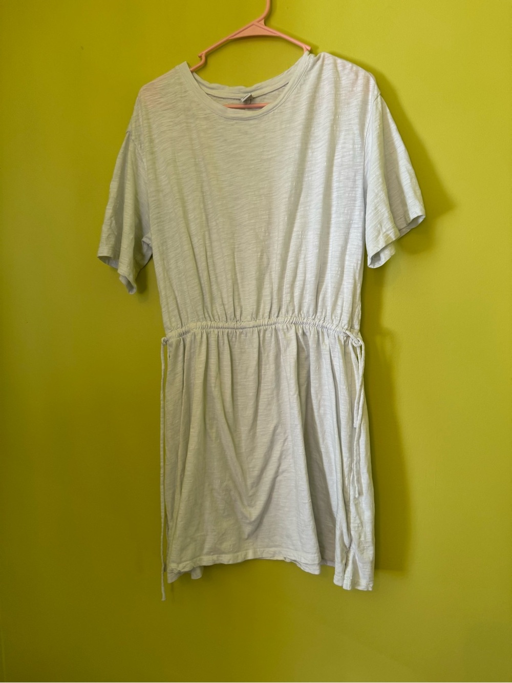 100% cotton tshirt dress with tie wait